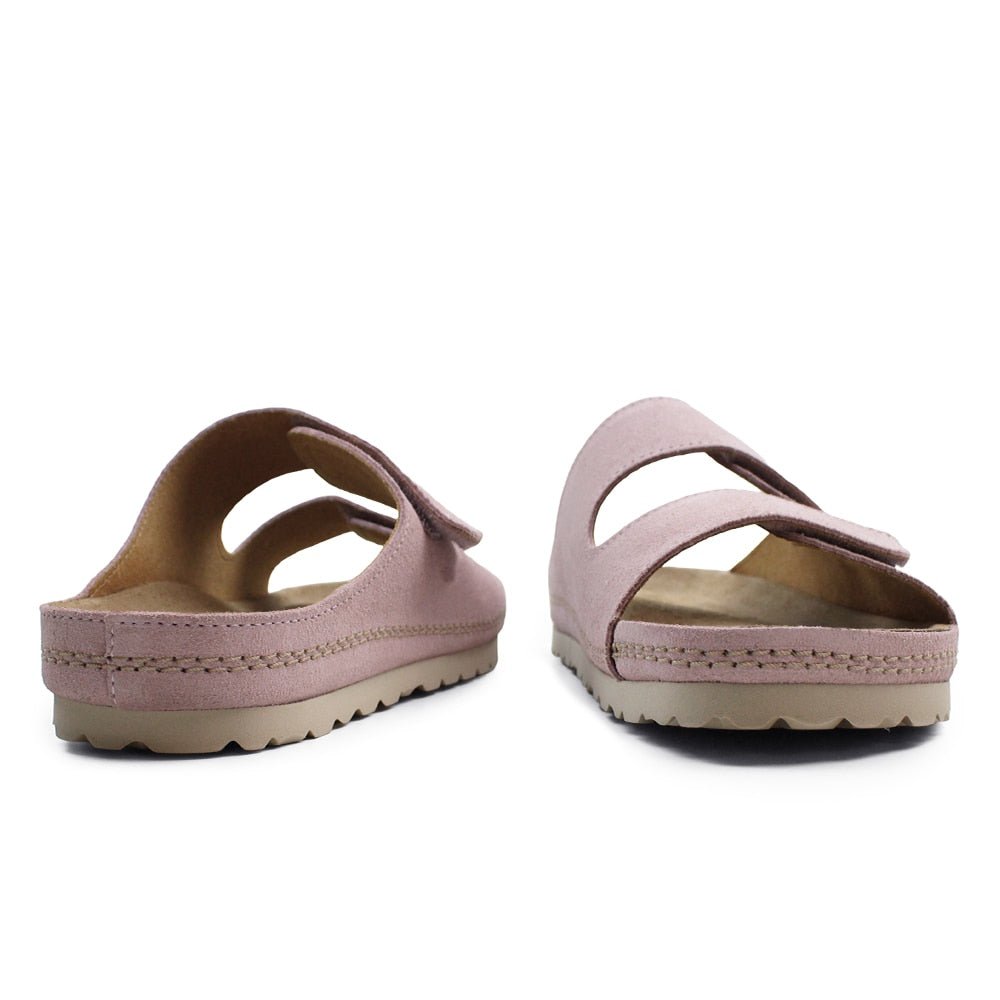 Minfot Luma Sandaler Borrelås Semsket skinn Rosa