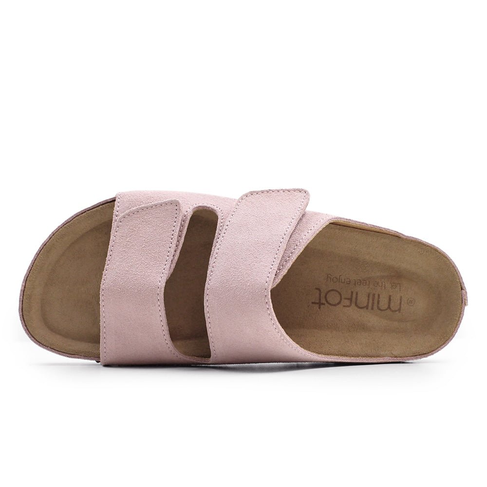 Minfot Luma Sandaler Borrelås Semsket skinn Rosa