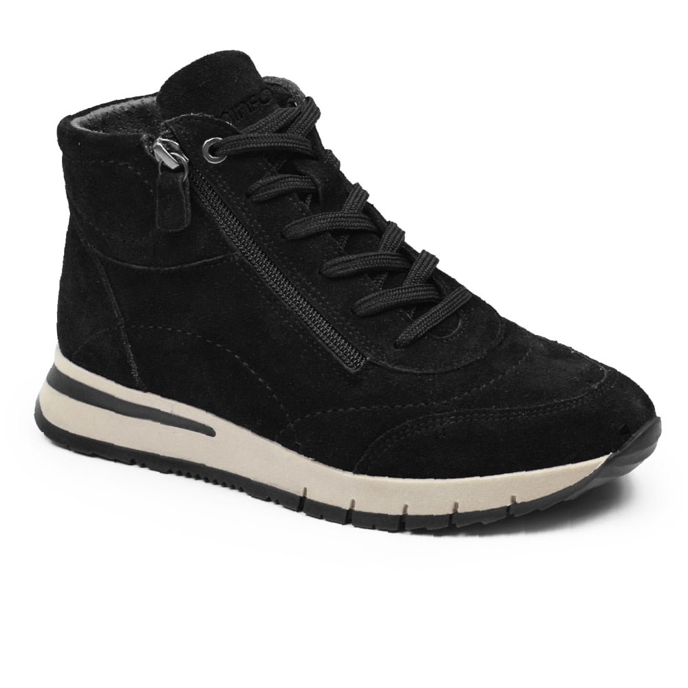 Minfot Luna Høy Sneaker Semsket skinn Svart