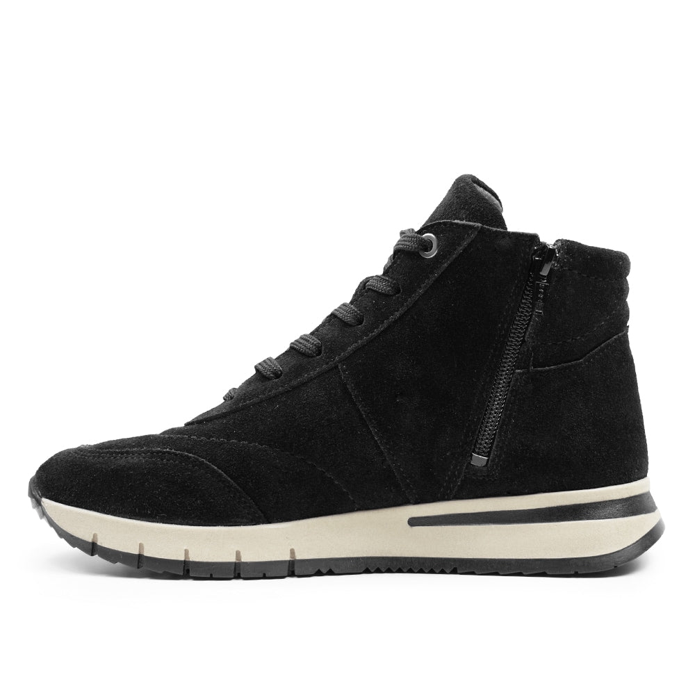 Minfot Luna Høy Sneaker Semsket skinn Svart