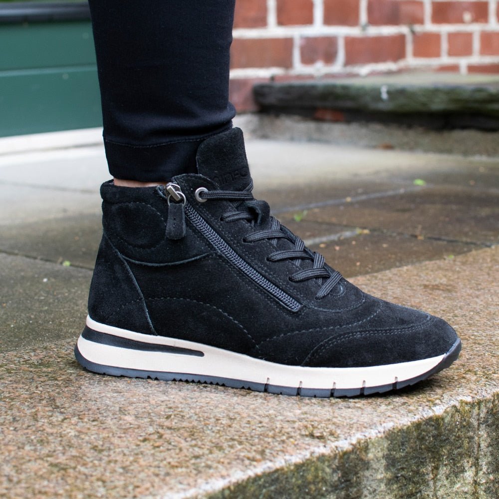 Minfot Luna Høy Sneaker Semsket skinn Svart