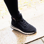 Minfot Luna Høy Sneaker Semsket skinn Svart