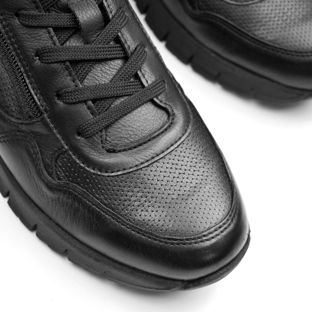 Produktbild 10 - Minfot Max Comfort Sneakers Zip Skinn Svart