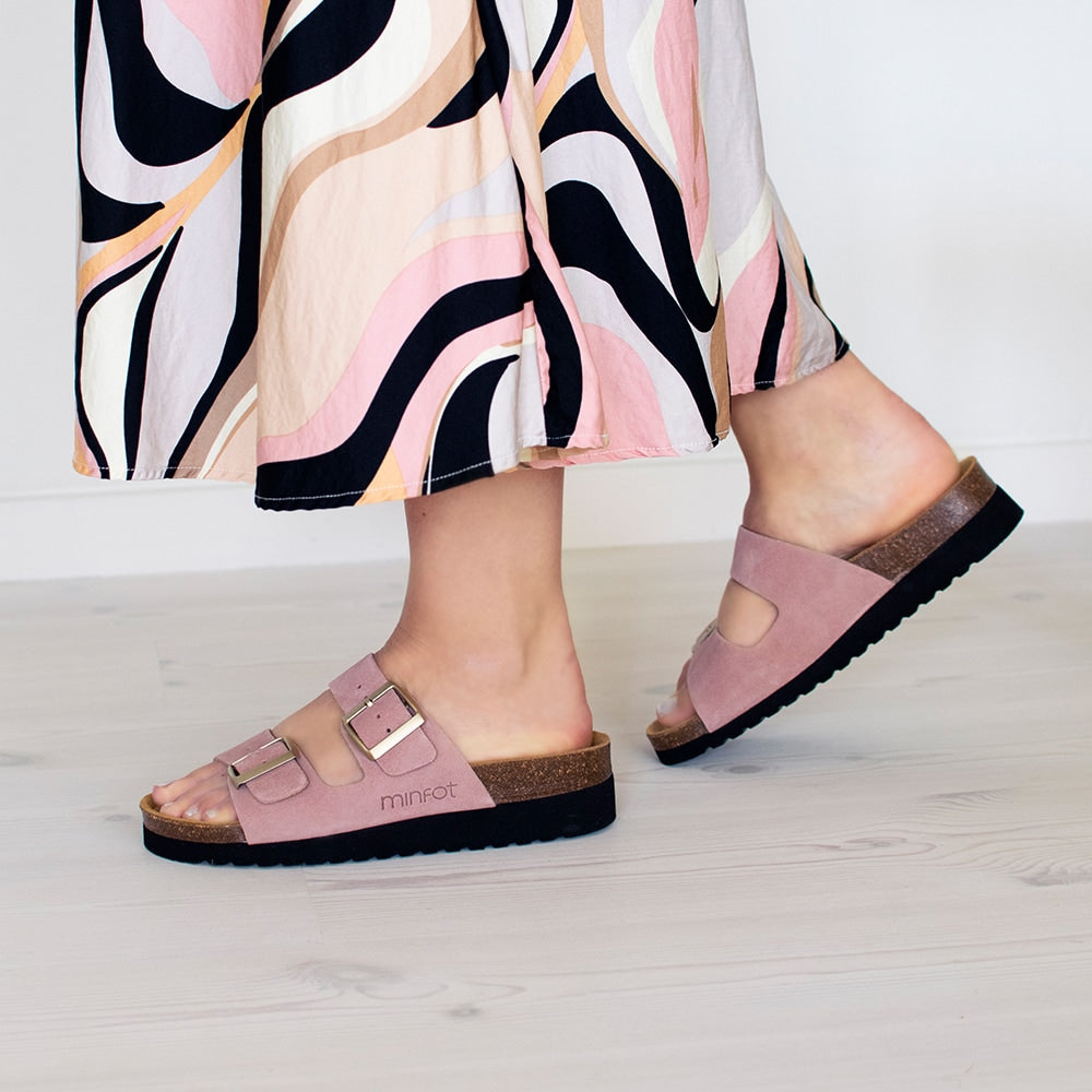 Minfot Sandaler Myk Bio Moa Semsket skinn Rosa