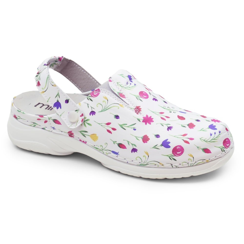 Minfot Arbetsskor Mjuk Toffel Blommig