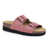 Minfot Moa Biosandaler Dame Semsket skinn Anatomisk 2-remmer Antikk Rosa