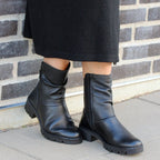 Minfot Noa Boots med zip Stretch Skinn Svart