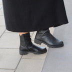 Minfot Noa Boots med zip Stretch Skinn Svart