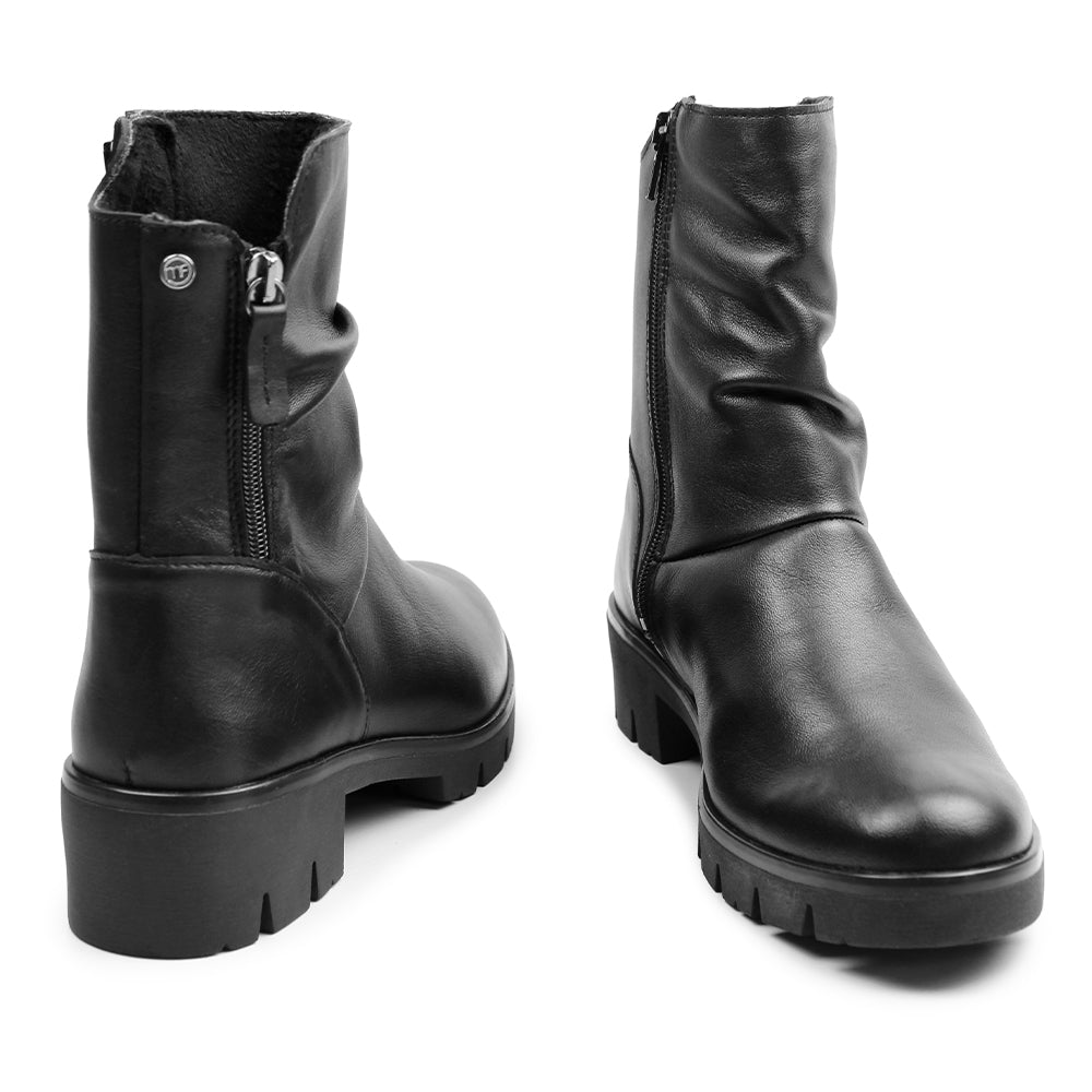 Minfot Noa Boots med zip Stretch Skinn Svart