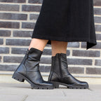 Minfot Noa Boots med zip Stretch Skinn Svart