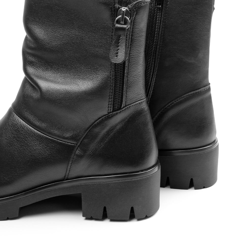 Minfot Noa Boots med zip Stretch Skinn Svart