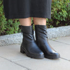 Minfot Noa Boots med zip Stretch Skinn Svart
