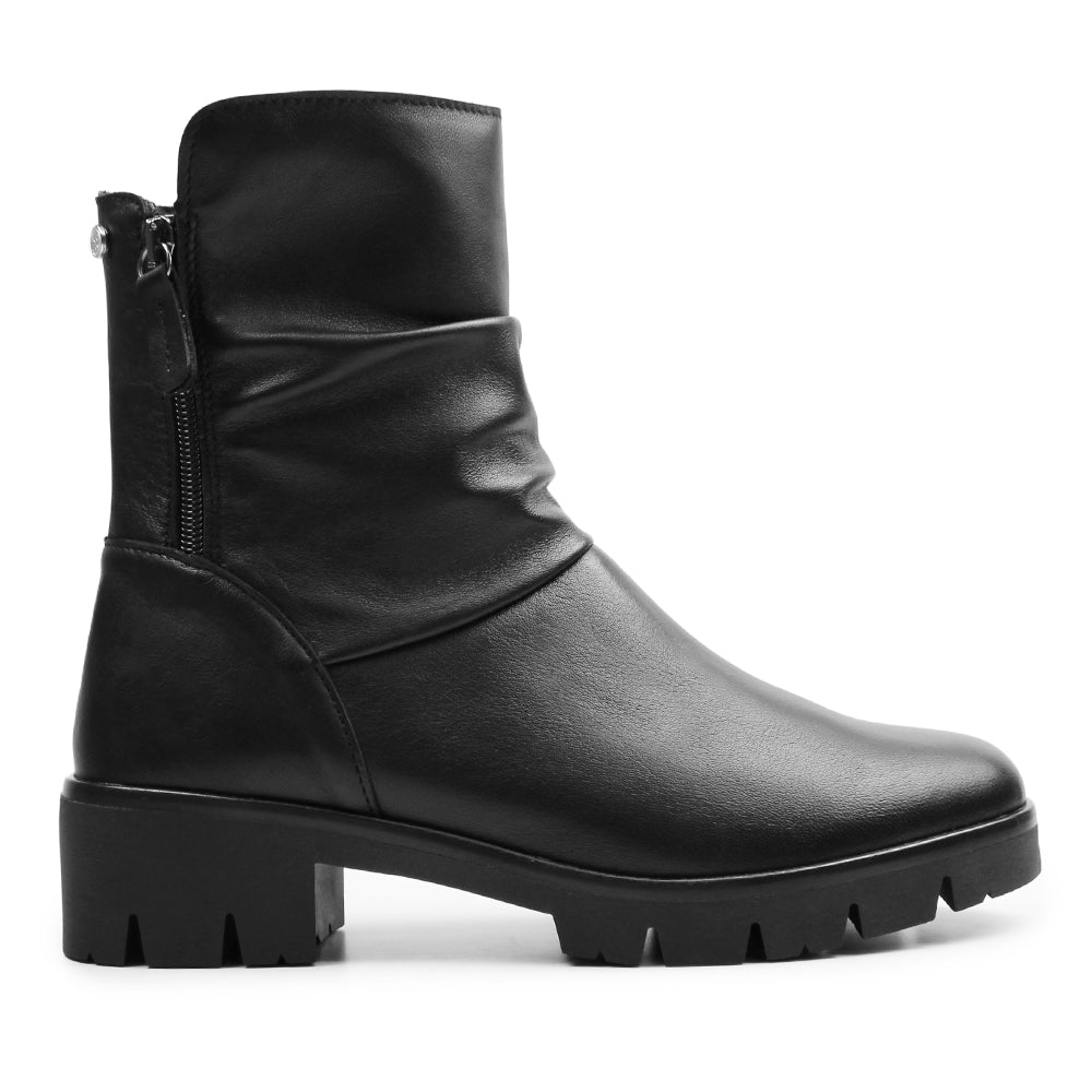 Minfot Noa Boots med zip Stretch Skinn Svart