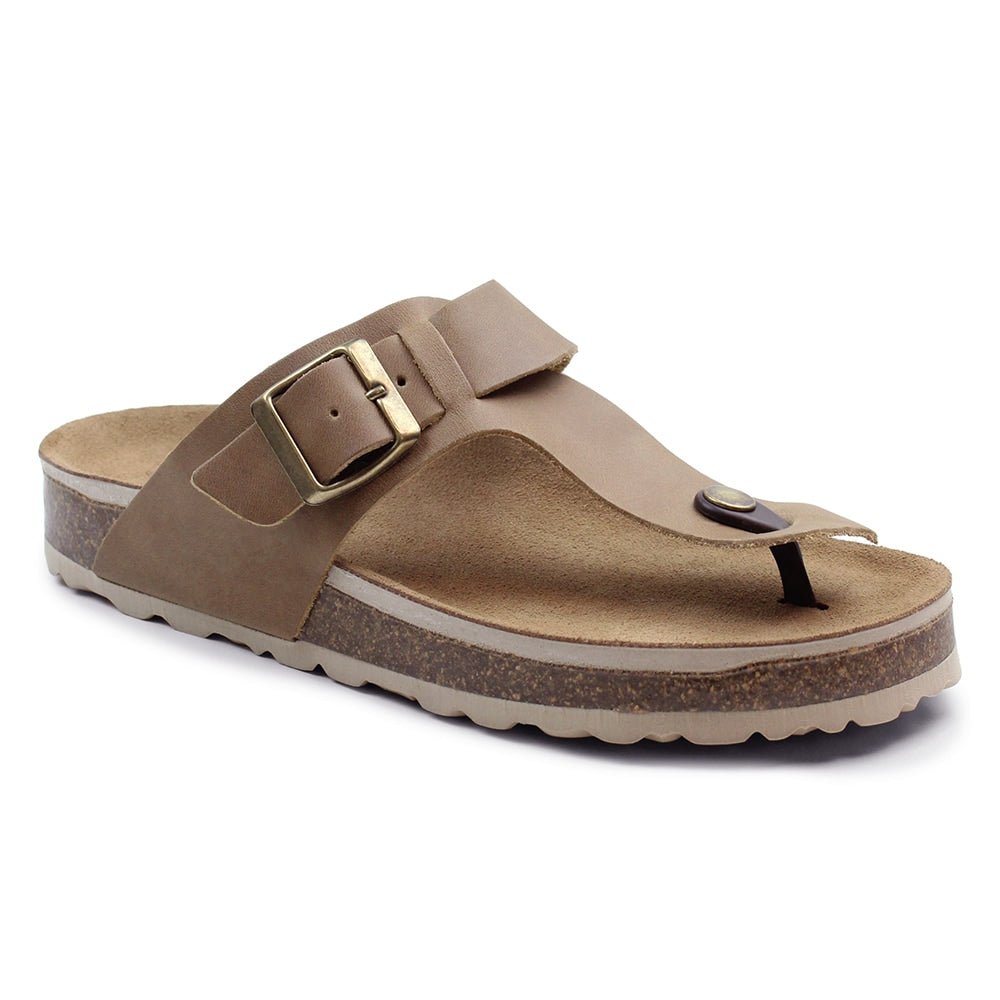 Minfot Noa Sandaler med tådelingsrem i skinn, Primo Soft Beige