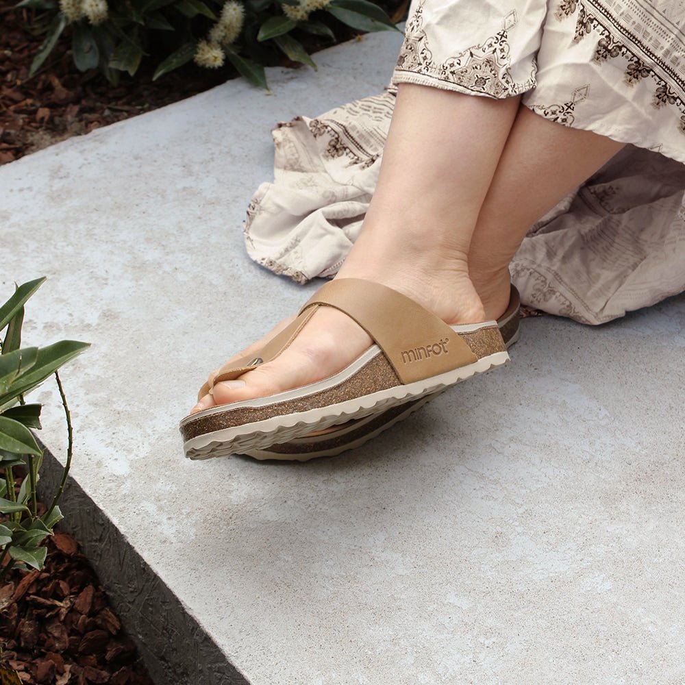 Produktbild 12 - Minfot Noa Sandaler med tådelingsrem i skinn, Primo Soft Beige