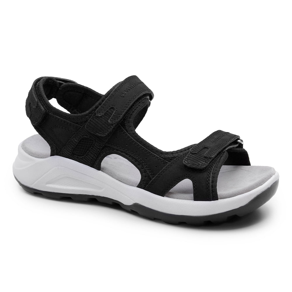 Minfot Nyhamn Sandaler Dame Nubuck Svart