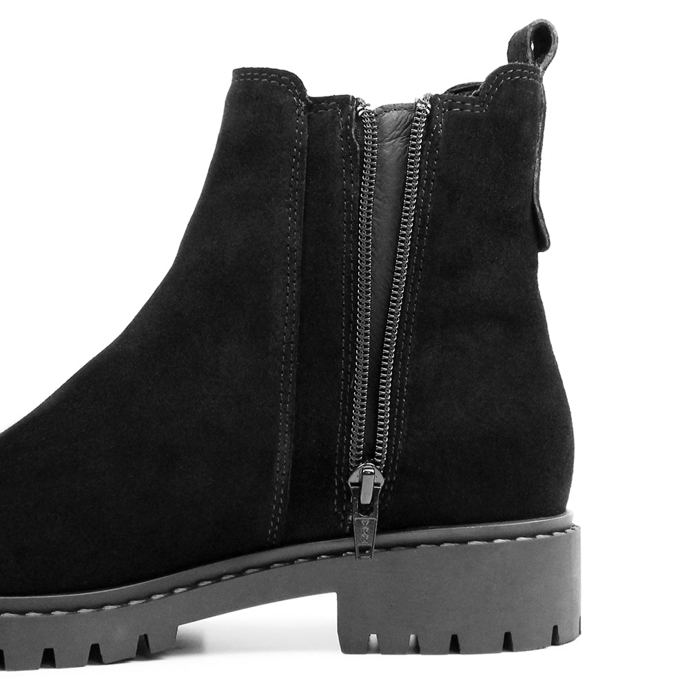 Minfot Ribe Chelsea boots Zip Semsket skinn Svart