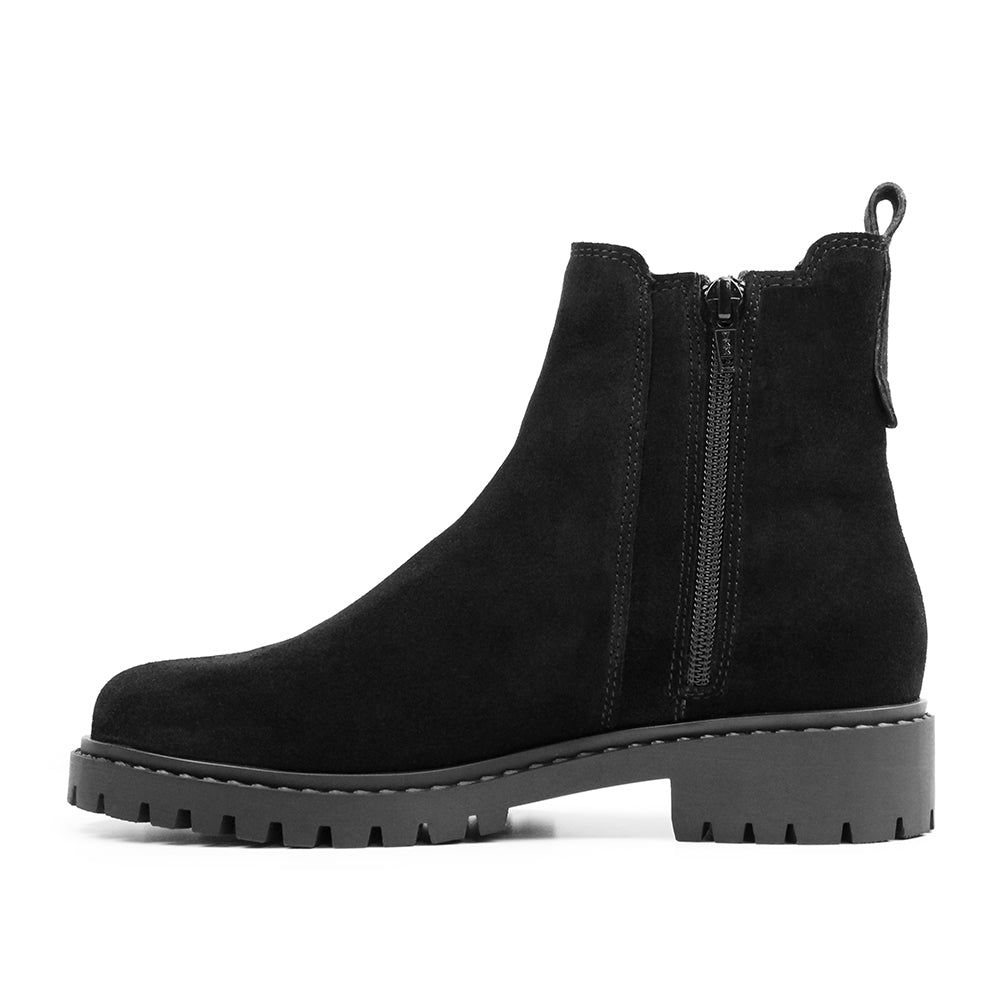 Minfot Ribe Chelsea boots Zip Semsket skinn Svart
