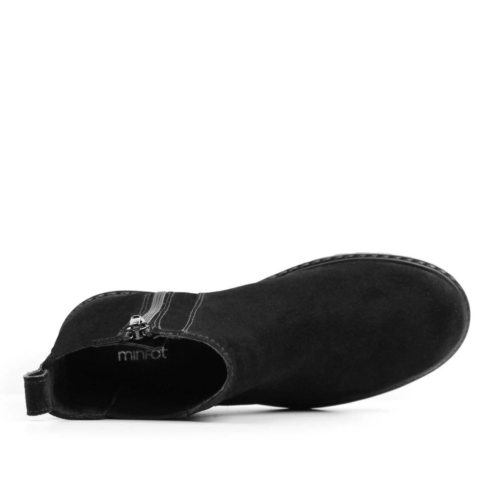 Produktbild 5 - Minfot Ribe Chelsea Boots Zip Mocka Svart