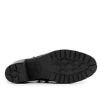 Minfot Rue Boots med klack Dame Dubbelzip Nubuck Svart