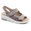 Minfot Sandal Komfort Bea Hælrem Stretch Semsket skinn Beige