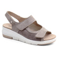 Minfot Sandal Komfort Bea Hælrem Stretch Semsket skinn Beige