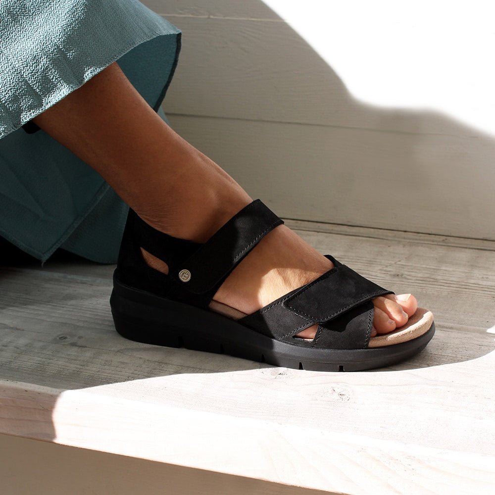 Produktbild 2 - Minfot Sandal Komfort Mia med Hälkappa Nubuck Svart