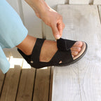 Minfot Sandal Komfort Mia med Hælkappe Nubuck Svart