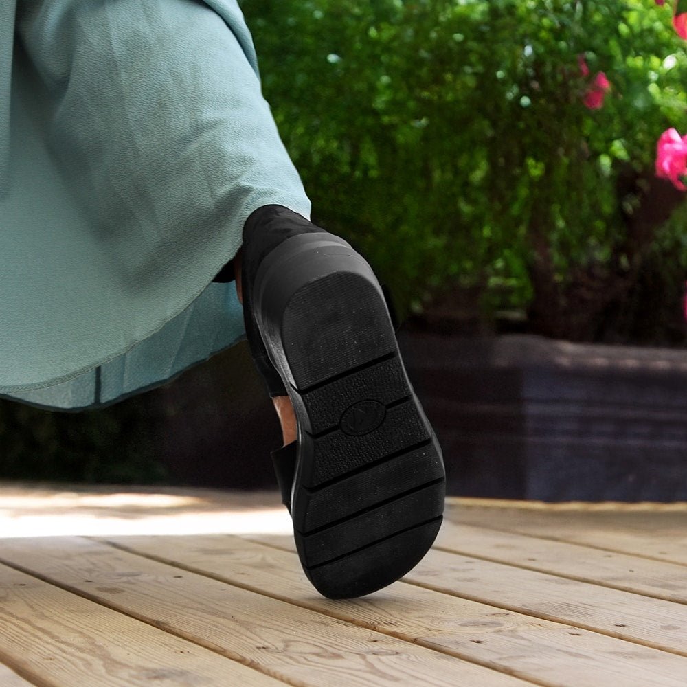 Minfot Sandal Komfort Mia med Hælkappe Nubuck Svart