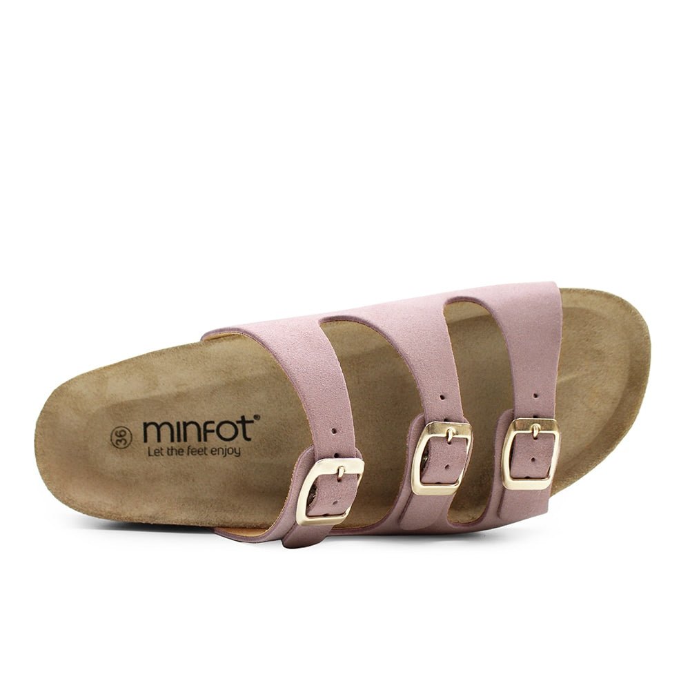 Minfot Sandal Myk Bio Lysrosa Semsket skinn