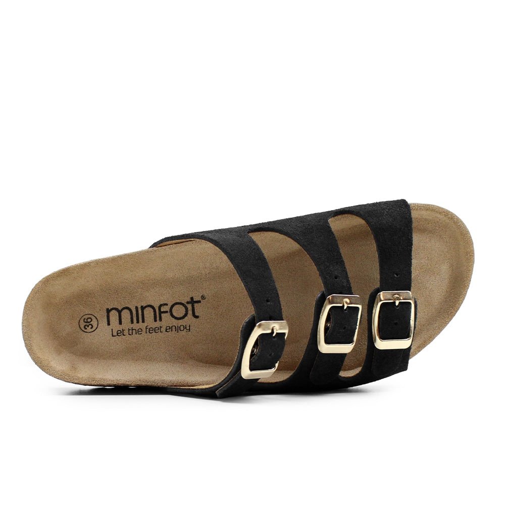 Minfot Sandal Myk Bio Nero Semsket skinn