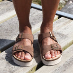 Minfot Upstep Lill Sandaler Dame Semsket Skinn Brun