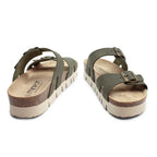 Minfot Upstep Lill Sandaler Dame Semsket Skinn Grønn