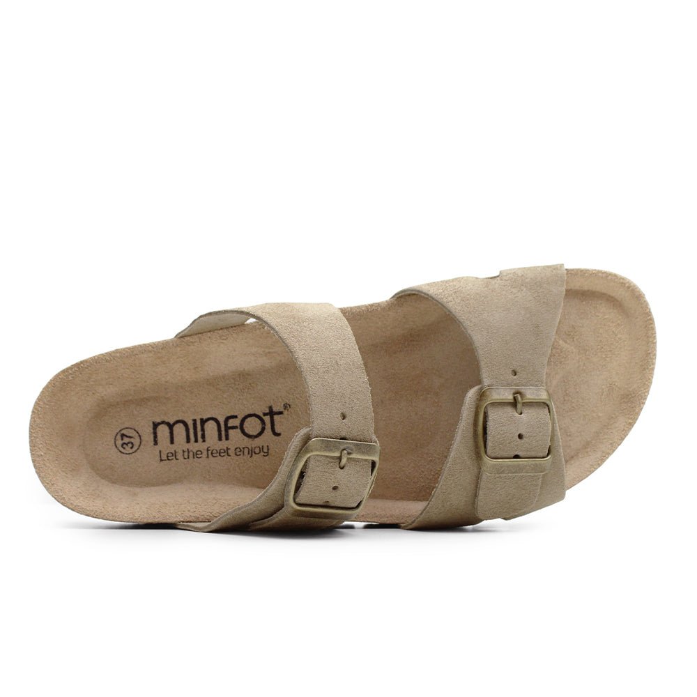 Minfot Upstep Lill Sandaler Dame Semsket Skinn Taupe