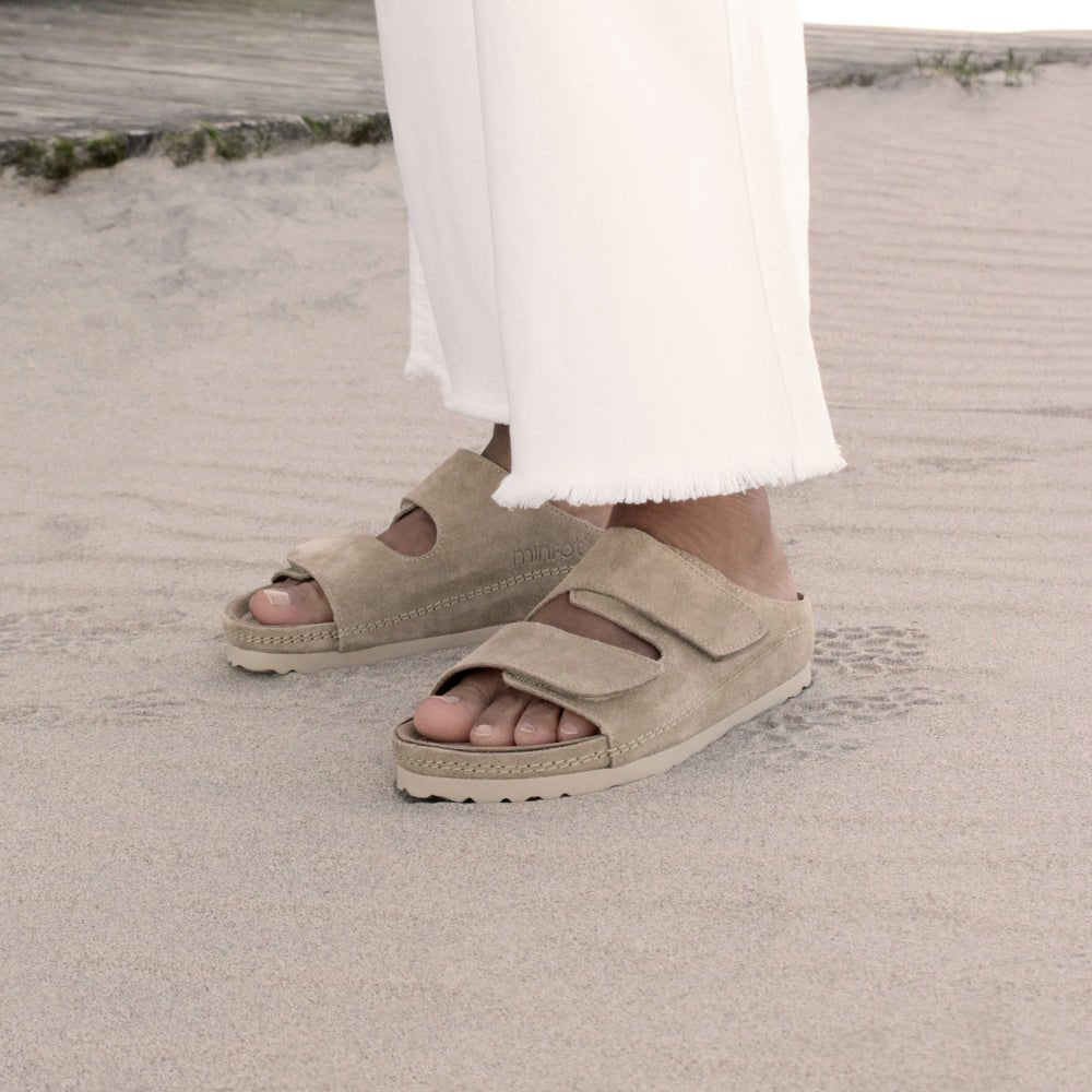 Minfot Luma Sandaler Borrelås Semsket skinn Brun