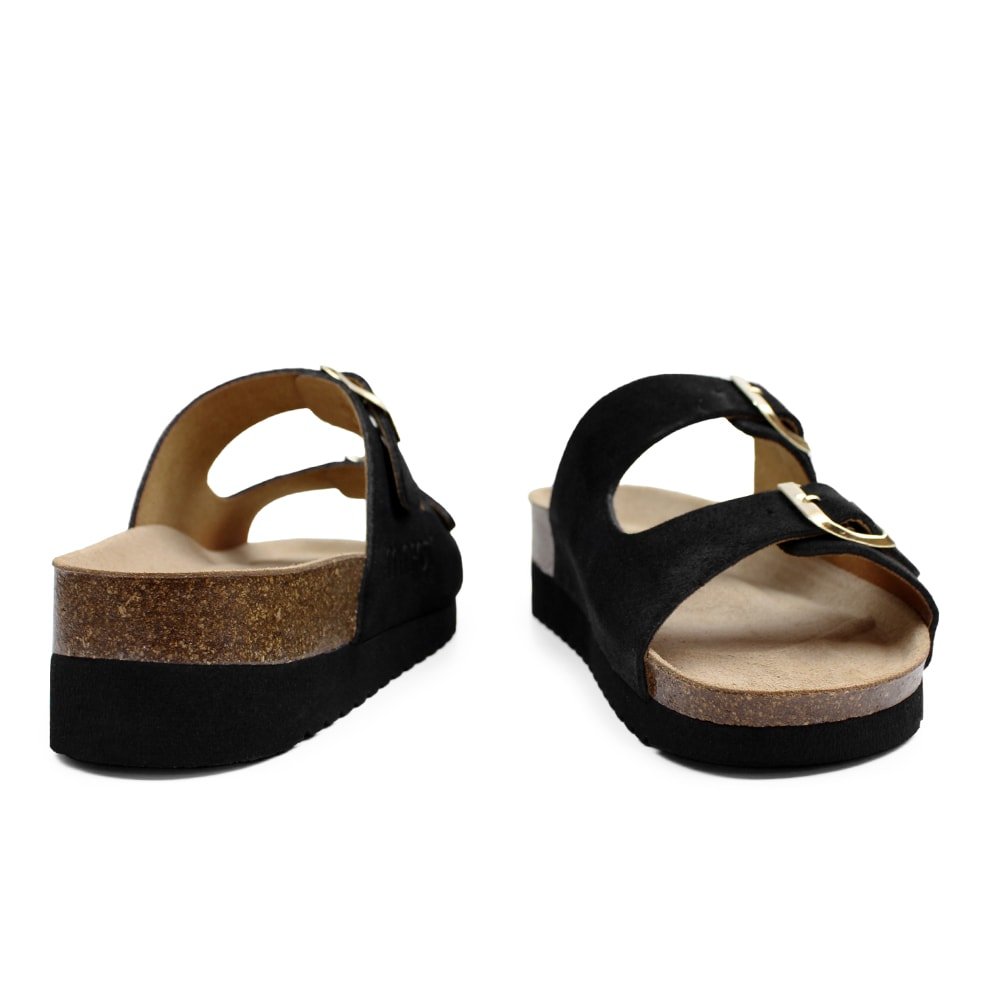 Minfot Moa Sandaler Dame Myk Bio Semsket Skinn Nero