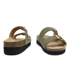 Minfot Moa Sandaler Dame Bio Semsket Skinn Olive