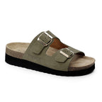 Minfot Moa Sandaler Dame Bio Semsket Skinn Olive