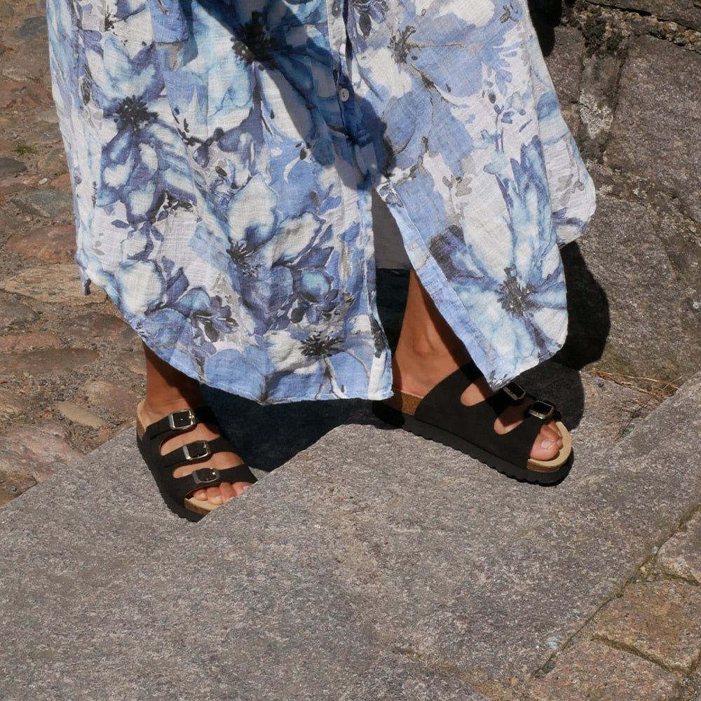 Minfot Sandal Myk Bio Nero Semsket skinn