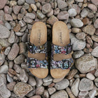 Minfot Sandaler Myk Bio Tropical Flowers Svart