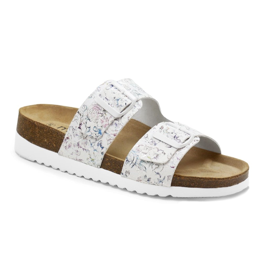 Minfot Sandaler Myk Bio Tropical Flowers Hvit