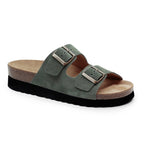 Minfot Moa Sandaler Dame Bio Semsket Skinn Grønn