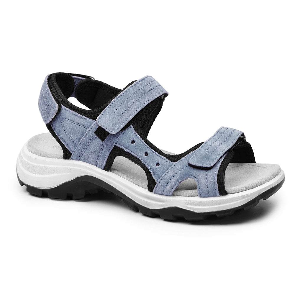 Minfot Sandaler Sandhamn Dame Semsket skinn Dueblå