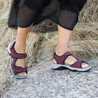 Minfot Sandhamn Sandaler Dame Nubuck Burgunder