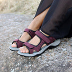 Minfot Sandhamn Sandaler Dame Nubuck Burgunder