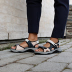 Minfot Sandhamn Sandaler Dame Nubuck Navy Pink