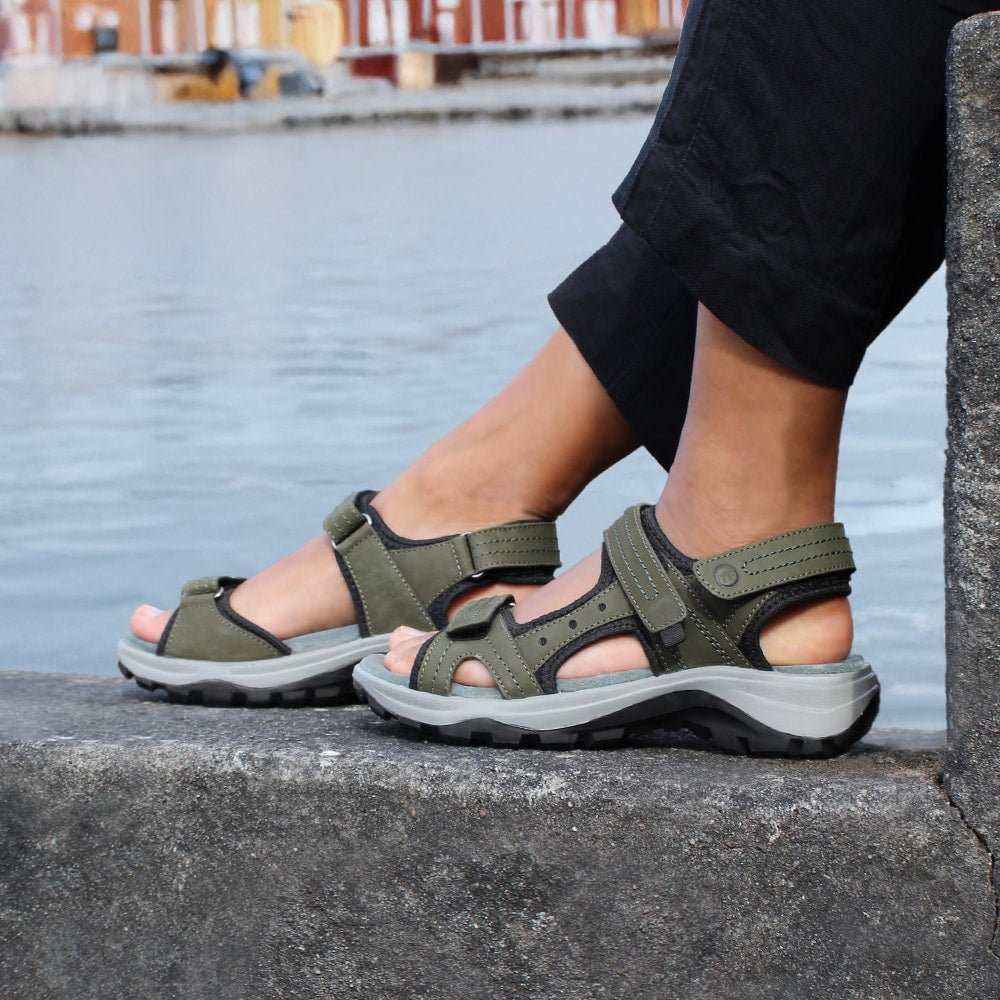 Minfot Sandaler Sandhamn Dame Nubuck OlivGrøn