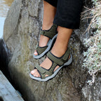 Minfot Sandhamn Sandaler Dame Nubuck Oliv Grønn