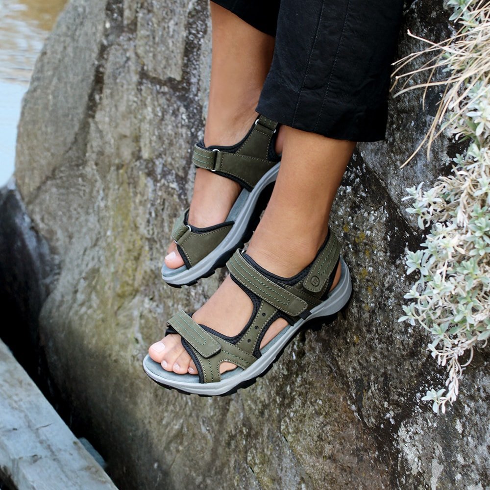 Minfot Sandaler Sandhamn Dame Nubuck OlivGrøn