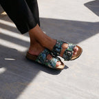 Minfot Softstep Sandaler Dame Biosandal 2-remmer Tropical Glow Svart